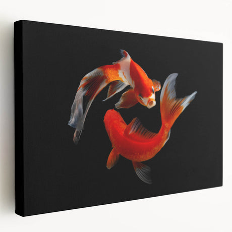 Stretched canvas wall art showcasing a vibrant marine life fish design, featuring colorful aquatic creatures and intricate details, ideal for ocean-themed decor.