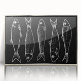 Framed acrylic wall art showcasing a vibrant marine life fish design, featuring shades of blue and silver accents, perfect for ocean-themed decor.