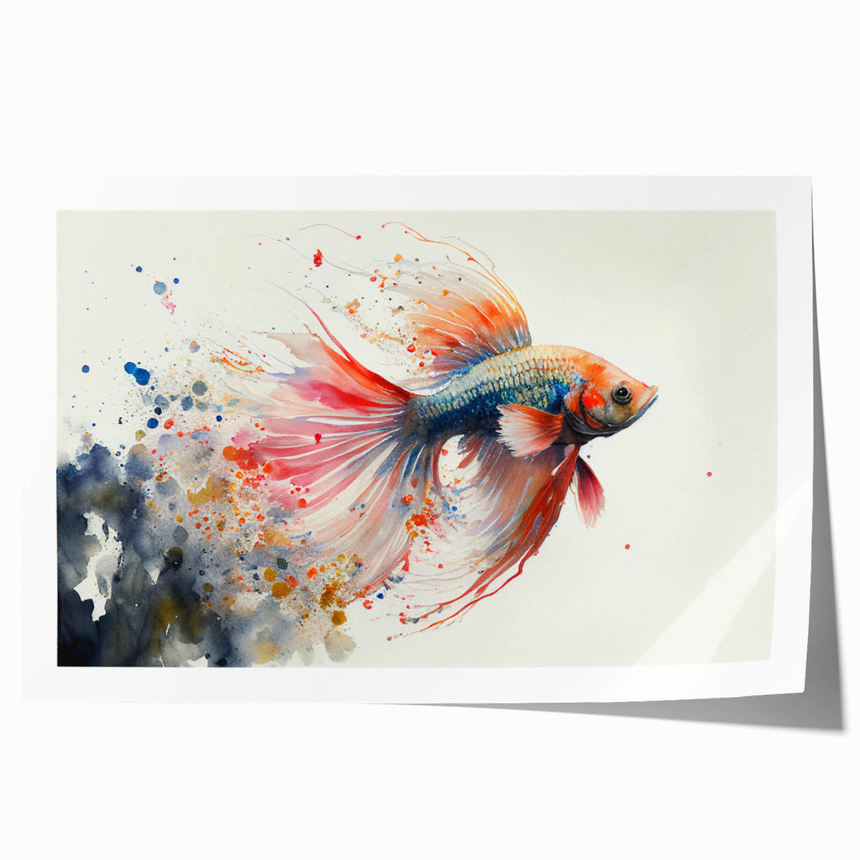Vibrant marine life wall art print showcasing a diverse array of colorful fish on a textured background, perfect for ocean-themed decor. Ideal for adding a touch of nature to your space.