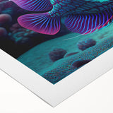 Vibrant marine life wall art collection showcasing colorful fish designs on rolled canvas, perfect for enhancing ocean-themed decor, featuring intricate details and vivid hues.