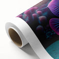 Vibrant rolled canvas showcasing a marine life fish design with a colorful underwater scene, perfect for ocean-themed decor, presented in a protective cardboard tube.