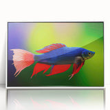 Framed wall art collection featuring vibrant marine life fish designs in acrylic, showcased in a sleek white frame, perfect for ocean-themed decor. Ideal for enhancing interiors with aquatic aesthetics.