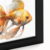 Framed canvas wall art showcasing a vibrant marine life fish design, featuring rich colors and intricate details, perfect for ocean-themed decor.