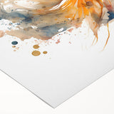 Vibrant rolled canvas wall art showcasing a colorful marine life fish design, featuring intricate details and textures, perfect for ocean-themed decor.