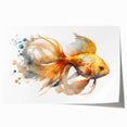 Colorful marine life wall art featuring various fish species in an underwater setting, printed on high-quality rolled canvas, ideal for home decor.