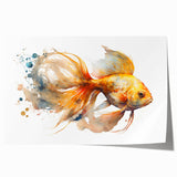 Colorful marine life wall art featuring various fish species in an underwater setting, printed on high-quality rolled canvas, ideal for home decor.