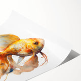 Colorful marine life wall art collection featuring various fish designs, printed on high-quality paper, ideal for ocean-themed decor. Rolled print offers versatile framing options.