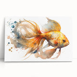 Colorful marine life wall art collection featuring vibrant fish designs on stretched canvas, perfect for ocean-themed decor. Ideal for enhancing living spaces with a touch of aquatic beauty.