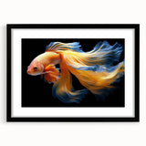 Stylish black-framed wall art collection showcasing vibrant marine life fish designs. Perfect for ocean-themed decor, adding a colorful touch to any room.