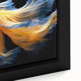 Close-up of a vibrant framed canvas wall art collection featuring various marine life fish designs, showcasing intricate details and vivid colors, perfect for ocean-themed decor.