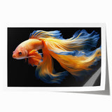 Colorful marine life fish design wall art print showcasing vibrant ocean-themed illustrations, ideal for home decor or marine enthusiasts, rolled for easy display.