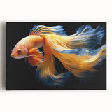 Vibrant stretched canvas wall art featuring a marine life fish design, showcasing colorful aquatic species in a front view, perfect for ocean-themed decor.