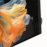 Close-up of a vibrant marine life wall art design featuring colorful fish and aquatic elements printed on acrylic glass, ideal for ocean-themed decor.