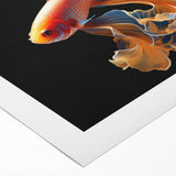 Vibrant marine life wall art design on rolled canvas, showcasing colorful fish and ocean elements, perfect for aquatic-themed decor. Ideal for adding a splash of oceanic charm to any space.