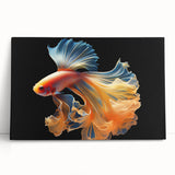 Vibrant wall art collection featuring marine life fish designs on stretched canvas, showcasing rich colors and intricate details, perfect for ocean-themed decor.