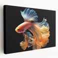 Vibrant marine life wall art collection featuring colorful fish designs on stretched canvas, perfect for ocean-themed decor in homes or offices, showcasing detailed aquatic illustrations.