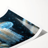 Colorful jellyfish wall art design showcasing vibrant marine life in an underwater scene, perfect for ocean-themed decor. Ideal for adding a touch of nature to any space.