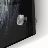 Close-up of an intricate jellyfish wall art design, showcasing vibrant colors and delicate details on acrylic glass, perfect for marine life enthusiasts.