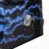 Close-up of a stunning jellyfish wall art design on acrylic glass, showcasing vibrant colors and intricate details, perfect for marine life enthusiasts and home decor.