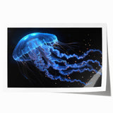 Vibrant jellyfish wall art print showcasing intricate marine life designs in stunning colors, rolled and ready for framing, perfect for ocean-themed decor.