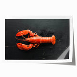 Vibrant lobster-themed wall art print showcasing intricate marine life details, featuring bold colors and textures, ideal for coastal home decor or seafood enthusiasts.