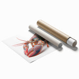 Lobster-themed wall art print showcasing intricate marine life design, featuring vibrant colors and detailed illustrations, perfect for ocean lovers and coastal decor.