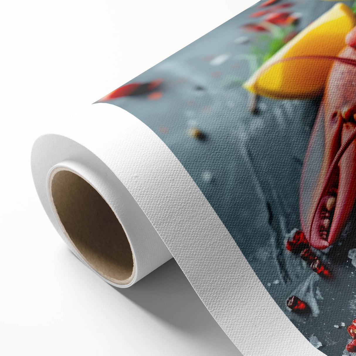 Vibrant marine life wall art featuring a detailed lobster design on rolled canvas, showcasing rich colors and textures, perfect for ocean-themed decor.