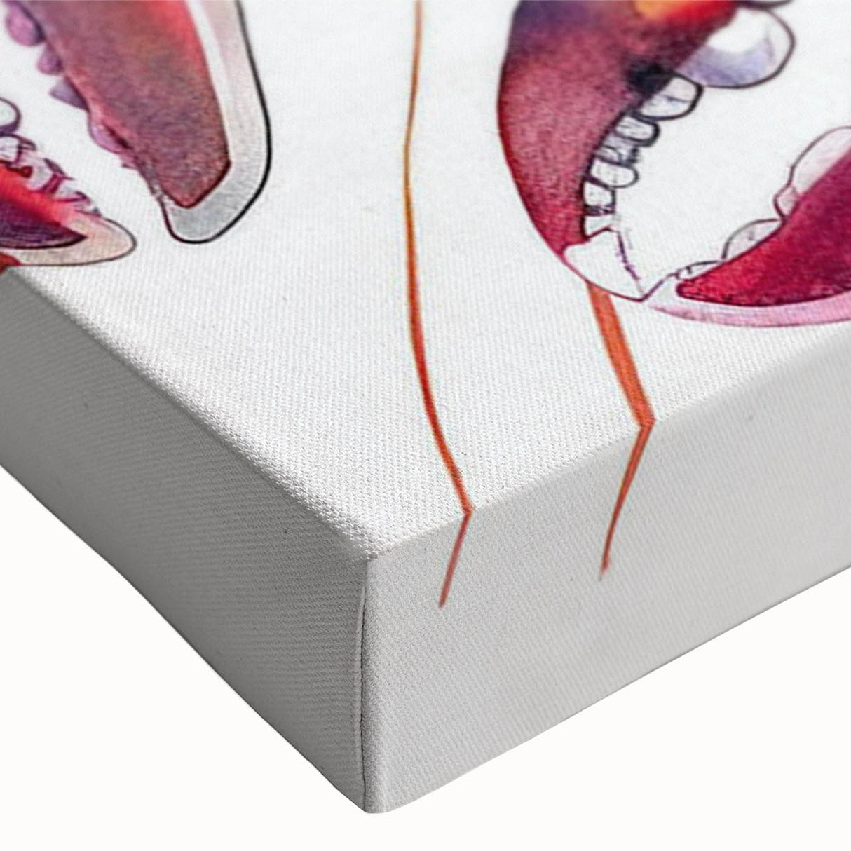 Close-up of a vibrant marine life-themed stretched canvas artwork showcasing a detailed lobster design with rich colors, ideal for ocean-inspired decor.