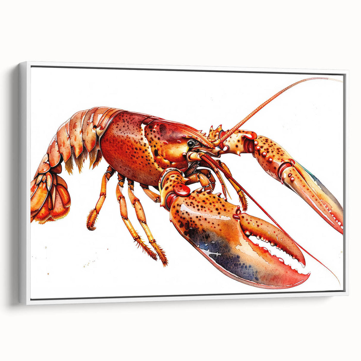 Framed wall art collection showcasing a detailed lobster design against a white background, perfect for marine life enthusiasts and coastal decor lovers.