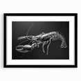 Stylish wall art featuring a vibrant lobster design, framed with a sleek black mat, perfect for marine life enthusiasts and coastal decor lovers.