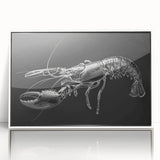 Framed acrylic wall art featuring a vibrant marine life design with a lobster, set against a white background, perfect for ocean-themed decor.