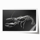Vibrant marine life wall art featuring a detailed lobster design, printed on high-quality paper, perfect for coastal-themed decor and ocean enthusiasts.