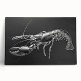 Vibrant marine life wall art featuring a detailed lobster design on stretched canvas, showcasing rich colors and textures, perfect for ocean-themed decor.