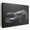 Vibrant marine life wall art showcasing a detailed lobster design on stretched canvas, perfect for ocean-themed decor, enhancing coastal aesthetics.