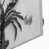 Close-up of a vibrant lobster wall art design featuring intricate marine life details, printed on acrylic glass, showcasing rich colors and stunning textures.