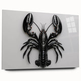 Vibrant acrylic glass wall art featuring a detailed marine life lobster design, showcasing rich colors and intricate textures, ideal for ocean-themed decor.