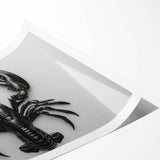 Vibrant marine life wall art print featuring a detailed lobster design, rolled for easy framing and display, perfect for ocean-themed decor in homes or businesses.