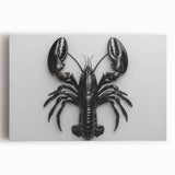 Stretched canvas wall art featuring a vibrant lobster design, showcasing intricate details and rich colors, perfect for marine life enthusiasts and coastal decor.