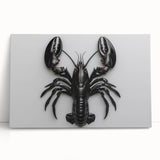 Vibrant lobster-themed wall art on stretched canvas, showcasing intricate marine life details and bold colors, ideal for coastal decor enthusiasts.