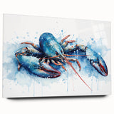 Vibrant acrylic glass wall art showcasing a detailed lobster design in a side view, highlighting rich colors and textures, ideal for marine life enthusiasts.
