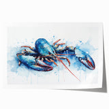 Lobster-themed wall art print showcasing vibrant marine life design, rolled and packaged in a protective tube, perfect for ocean lovers and home decor enthusiasts.