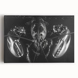 Vibrant marine life wall art featuring a detailed lobster design on stretched canvas, showcasing rich colors and textures ideal for coastal decor.