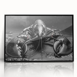 Framed wall art featuring a vibrant lobster design, showcasing intricate marine life details, set in a sleek black frame for modern decor. Perfect for ocean-themed interiors.