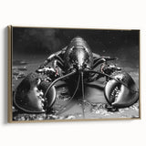 Framed wall art collection showcasing a vibrant lobster design, featuring gold accents and a side view. Perfect for marine life enthusiasts and coastal decor.
