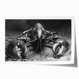 Lobster-themed wall art print showcasing intricate marine life design in vibrant colors, rolled for easy display and shipping, perfect for coastal decor enthusiasts.