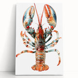 Vibrant stretched canvas wall art showcasing a detailed lobster design, perfect for marine life enthusiasts, adding a coastal touch to any decor.