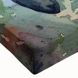 Close-up of a vibrant stretched canvas wall art featuring a serene manatee design, showcasing intricate details and colors, perfect for marine life enthusiasts.