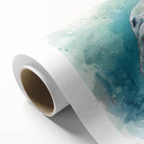 Vibrant rolled canvas artwork featuring a serene scene of a manatee swimming among colorful marine life, highlighting oceanic themes and nature's beauty.