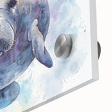 Close-up of a vibrant acrylic wall art piece showcasing a manatee design amidst marine life, perfect for ocean-themed decor, highlighting rich colors and intricate details.