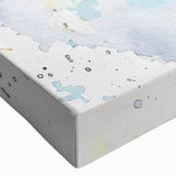 Close-up of a stretched canvas featuring a vibrant marine life design showcasing a manatee surrounded by colorful underwater elements, perfect for ocean-themed decor.